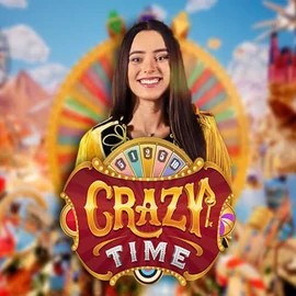 Live Casino logo of Crazy Time from Evolution at Cazeus Casino