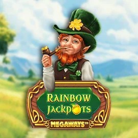 Rainbow Jackpots Megaways logo – Jackpots by Red Tiger Gaming at Cazeus Casino